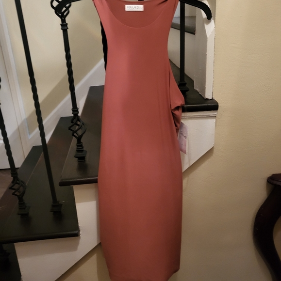 Rust colored midi length tank dress. NWT. Size Large - Picture 6 of 7